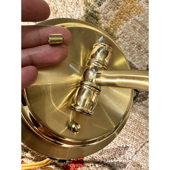 vintage Decorative 1 light Swing Arm Wall Sconce  Brass with white bell shade - Picture 4 of 16